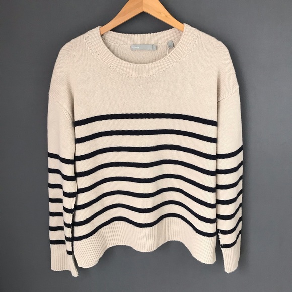 Vince Sweaters - Vince Cashmere Striped Pullover Sweater